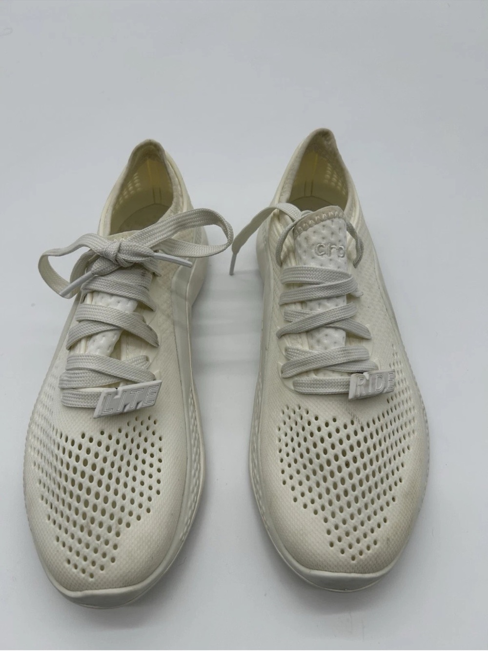 CROCS Women's Athletic Lace-Up Sneakers in Off-White